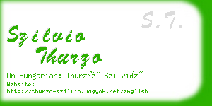 szilvio thurzo business card